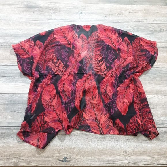 Beverly Drive Womens 16/18W/M Swimsuit Cover Up Sheer Blouse Nightie Crepe - Picture 7 of 10